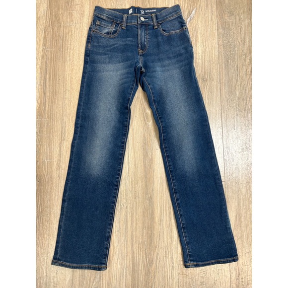 GAP Other - Gap Kids Boys Straight Leg Jeans Size 12 Slim Blue Denim Adjustable Waist NEW